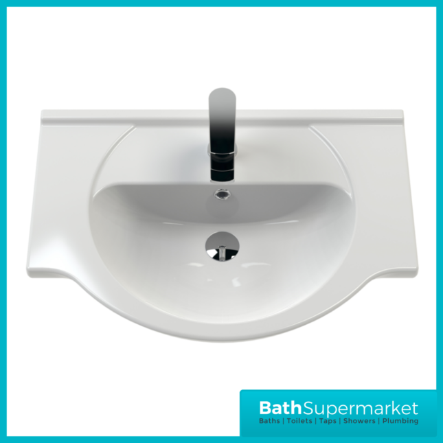 Mayford Gloss White Floor Standing Bathroom Vanity Cabinet Unit & Round Basin 650mm - Image 3