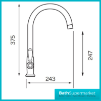 Kartell K-Vit Brushed Steel Dual Lever Handle Traditional Kitchen Sink Mixer Tap