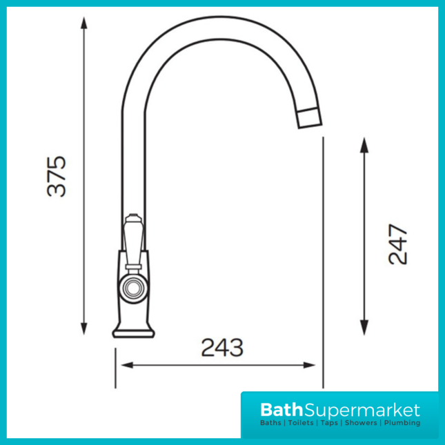 Kartell K-Vit Brushed Steel Dual Lever Handle Traditional Kitchen Sink Mixer Tap