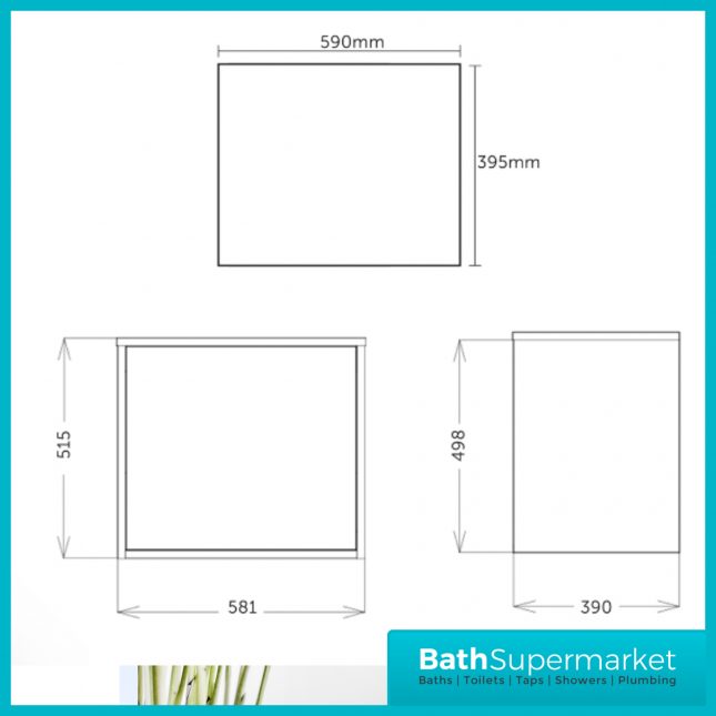 Orac Fluted Reed Green Wall Hung Bathroom Cabinet Unit 600mm & White Counter Top Basin