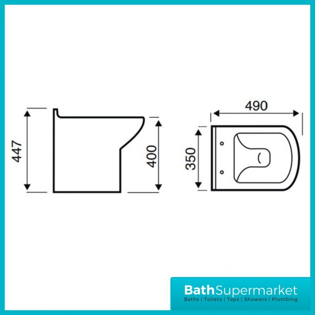 Kartell K-Vit Pure White Back To Wall Toilet Pan & Soft Close Seat