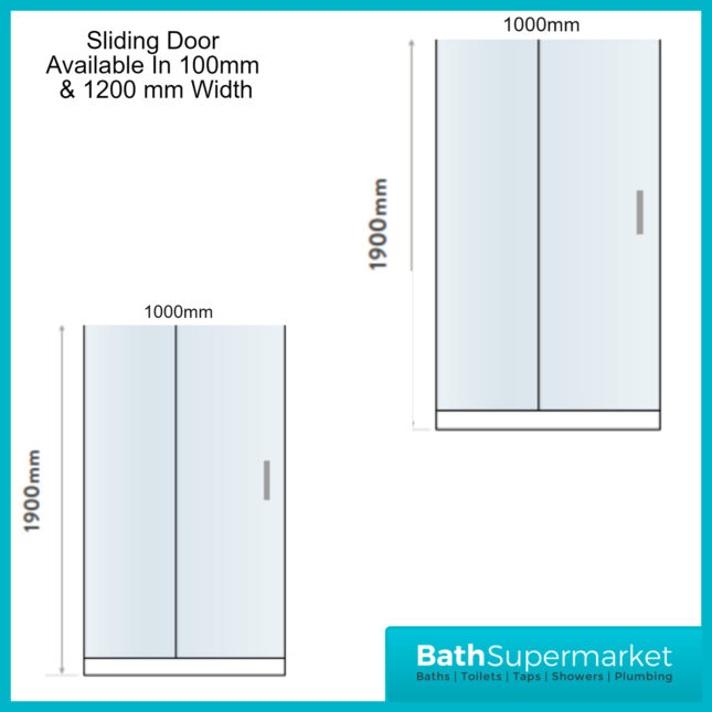 Sognare Brushed Brass S6 Sliding Shower Door Enclosure & Optional Side Panel-1900mm High - Image 8