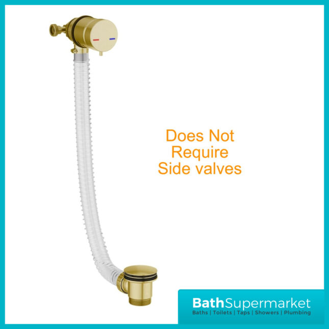 Sognare Brushed Brass Bath Filler With Click Clack Waste And Overflow