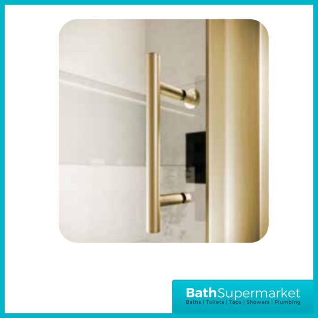 Sognare Brushed Brass Universal Pivot Shower Door ( 800mm-900mm)Enclosure & Optional Side Panel - Image 6
