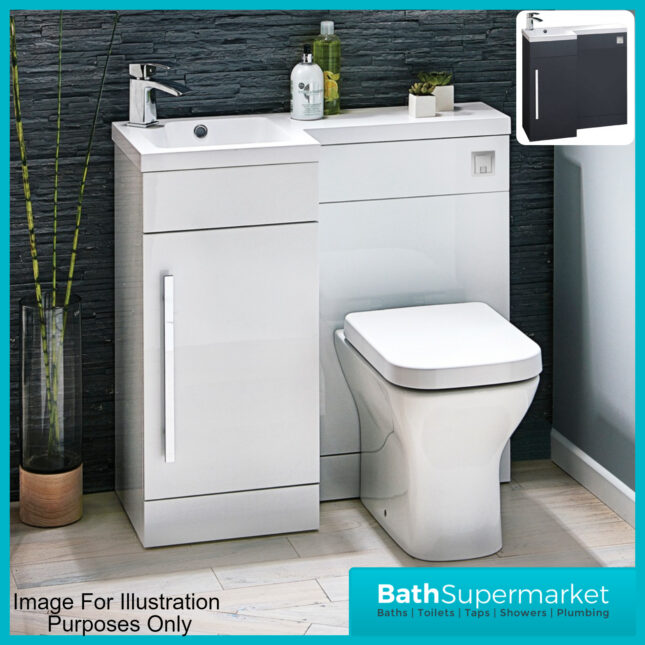 Sognare Mili Matt Grey Bathroom Basin Unit Furniture Pack 900mm LH & RH