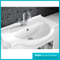 Mayford Gloss White Floor Standing Bathroom Vanity Cabinet Drawer Unit & Round Basin 750mm - Image 6