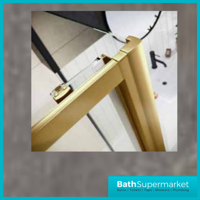 Sognare Brushed Brass S6 Sliding Shower Door Enclosure & Optional Side Panel-1900mm High - Image 7