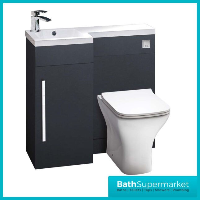 Sognare Mili Matt Grey Bathroom Basin Unit Furniture Pack 900mm LH & RH