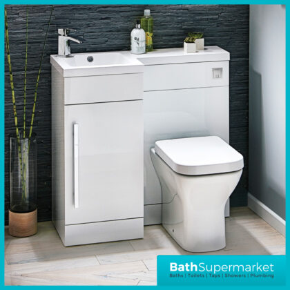 Sognare Mili Gloss White Bathroom Basin Unit Furniture Pack 900mm LH & RH