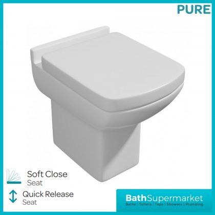 Kartell K-Vit Pure White Back To Wall Toilet Pan & Soft Close Seat