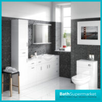 Mayford Gloss White Floor Standing Bathroom Vanity Cabinet Unit & Round Basin 550mm - Image 7
