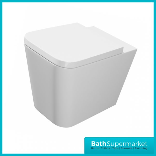 Kartell K-Vit Genoa Square Back To Wall Rimless Toilet Pan & Soft Close Seat
