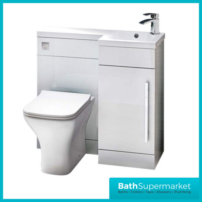 Sognare Mili Gloss White Bathroom Basin Unit Furniture Pack 900mm LH & RH - Image 6