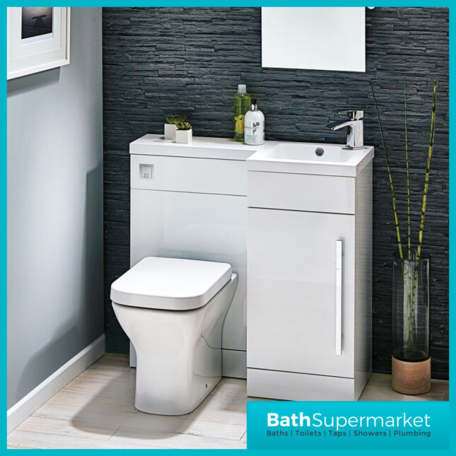 Sognare Mili Gloss White Bathroom Basin Unit Furniture Pack 900mm LH & RH - Image 3