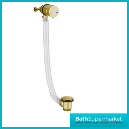 Sognare Brushed Brass Bath Filler With Click Clack Waste And Overflow