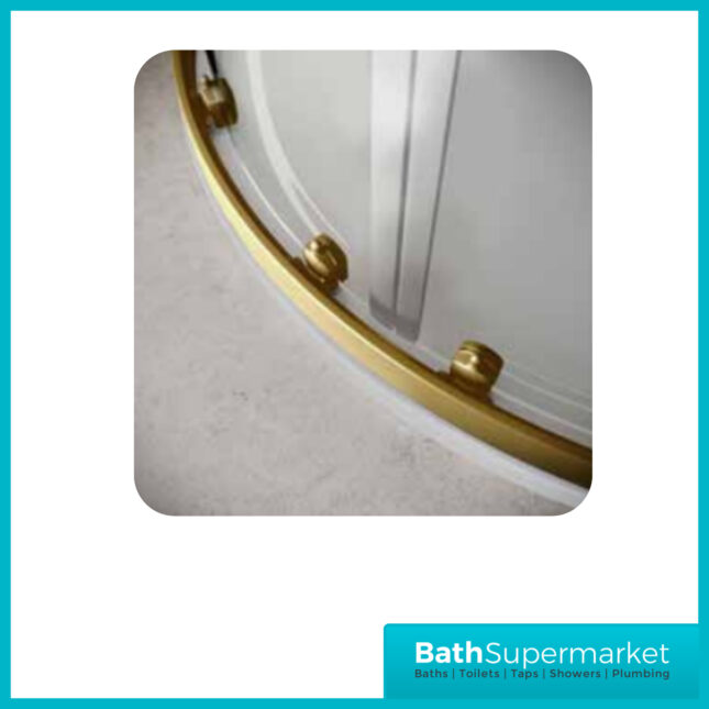 Sognare Brushed Brass Double Door Quadrant Shower Enclosure 900mm x 900mm