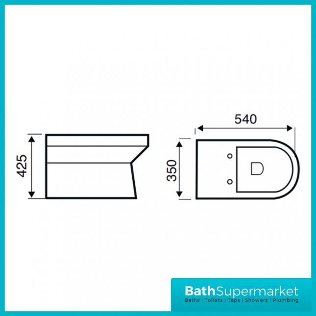 Kartell K-Vit Style White Back To Wall Toilet Pan & Soft Close Seat