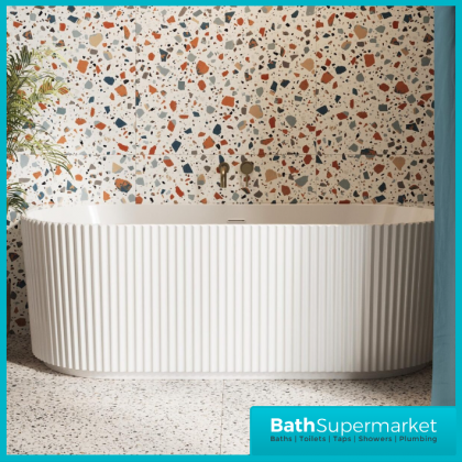 Sognare Labyrinth Fluted Double Ended Back to Wall Bath 1700mm