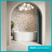 Sognare Labyrinth Fluted Double Ended Back to Wall Bath 1700mm - Image 2