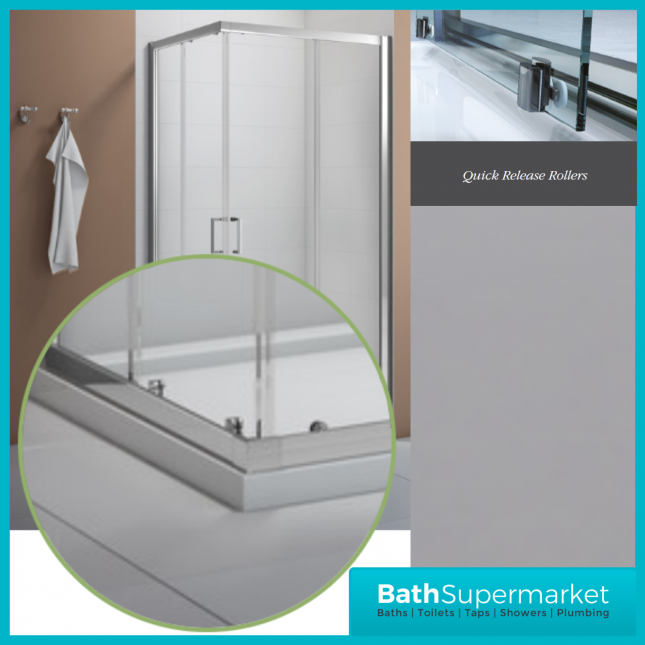 PJH Merlyn Vivid Boost 800mm Corner Entry Enclosure Chrome