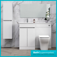 Empire White Gloss Combination L Shape Furniture Pack 1100mm LH & RH – Tall Unit Option