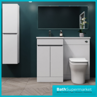 Empire White Gloss Combination L Shape Furniture Pack 1100mm LH & RH – Tall Unit Option