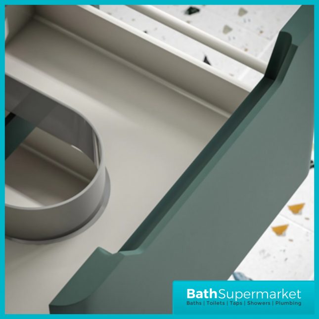 Biella Green Wall Mounted Drawer Vanity Unit & Basin 500mm
