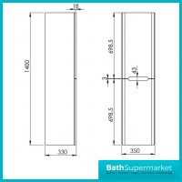 Biella Blue Wall Mounted Tall Boy Storage Cabinet Unit 1400mm
