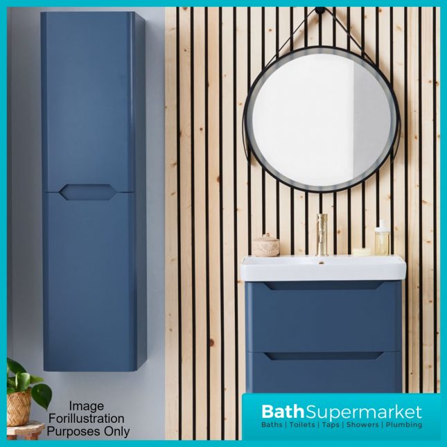 Biella Blue Floor Standing Drawer Vanity Unit & Basin 600mm