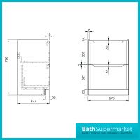 Biella Blue Floor Standing Drawer Vanity Unit & Basin 600mm