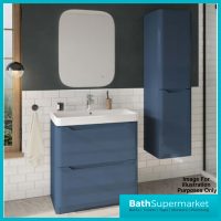 Biella Blue Floor Standing Drawer Vanity Unit & Basin 600mm