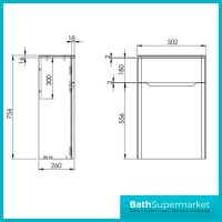 Biella Anthracite Back To Wall WC Toilet Unit 500mm