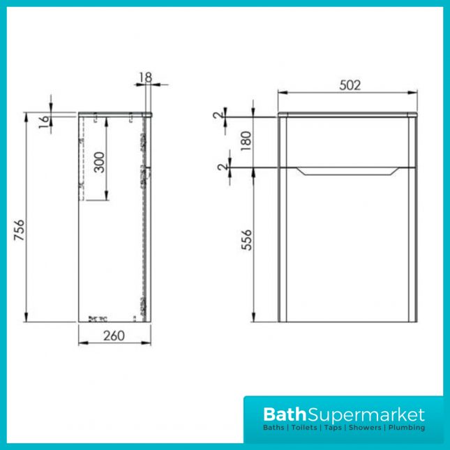 Biella Anthracite Back To Wall WC Toilet Unit 500mm