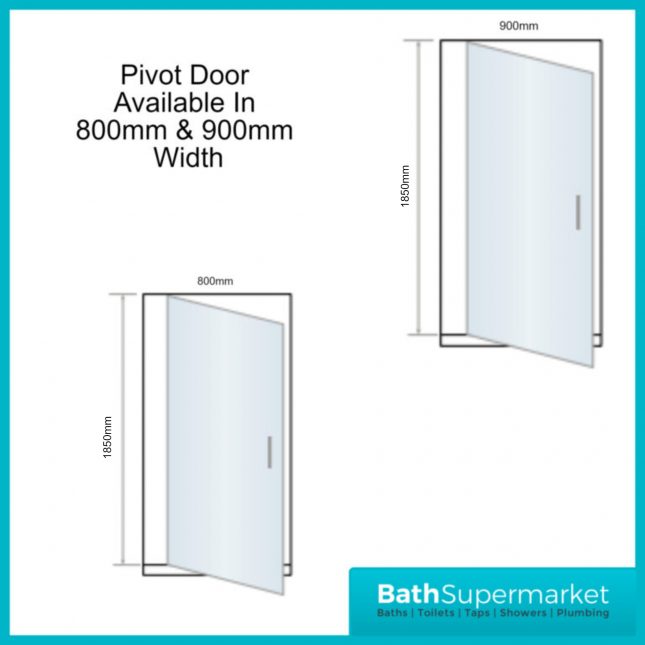 Sognare Black S6 Pivot Shower Door Enclosure 800mm – 900mm Width & Optional Side Panel-1850mm High