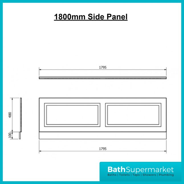 Astley Traditional Matt Grey Front Bath Panel 1700mm – 1800mm