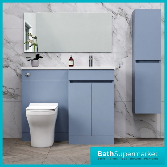 The Empire L-Shaped furniture set offers a unique blend of ultra-modern appeal without a compromise on practicality. The uni-cast polymarble basin creates a clean and smooth finish, whith the handle-free vanit unity doors adding a minimalist look.
