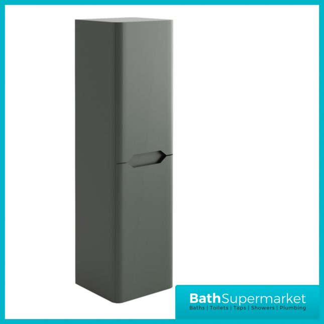 Biella Anthracite Wall Mounted Tall Boy Storage Cabinet Unit 1400mm