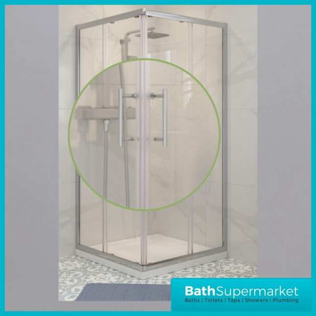 Classic Polished Silver Corner Entry Door 6mm Shower Enclosure Various Widths 1850mm Height