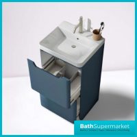 Biella Blue Floor Standing Drawer Vanity Unit & Basin 600mm