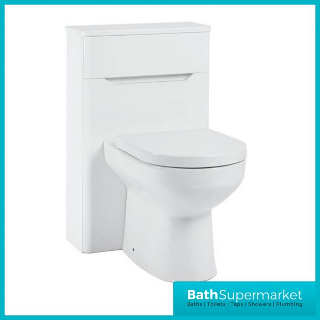 Biella Gloss White Back To Wall WC Toilet Unit 500mm