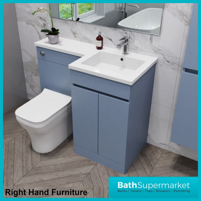 Empire Denim Blue Combination L Shape Furniture Pack 1100mm LH & RH - Tall Unit Option - Image 8