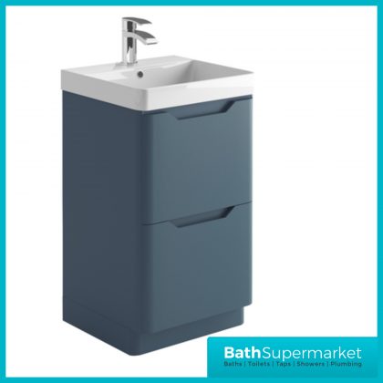 Biella Blue Floor Standing Drawer Vanity Unit & Basin 500mm