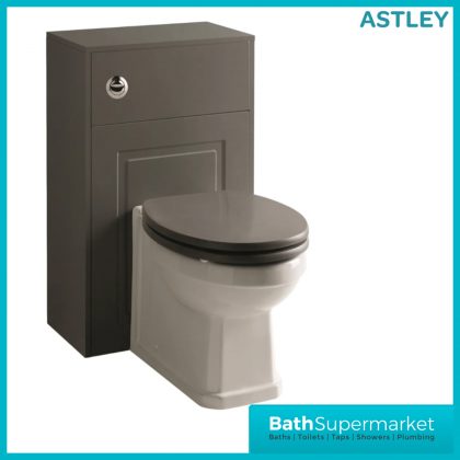 Kartell Astley Matt Grey Traditional Back To Wall WC Toilet Unit 500mm