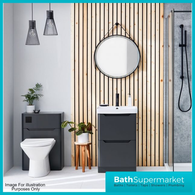 Biella Blue Floor Standing Drawer Vanity Unit & Basin 600mm