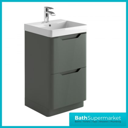 Biella Anthracite Floor Standing Drawer Vanity Unit & Basin 500mm
