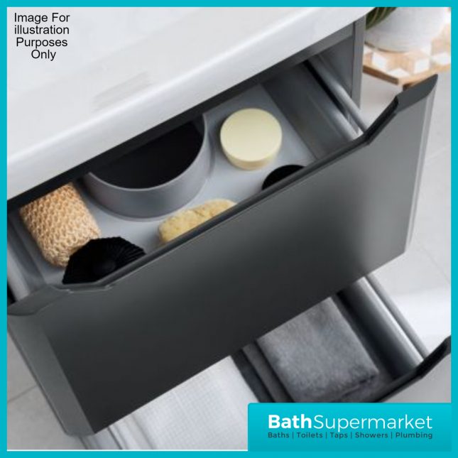 Biella Anthracite Floor Standing Drawer Vanity Unit & Basin 500mm