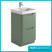 Biella Green Floor Standing Drawer Vanity Unit & Basin 500mm