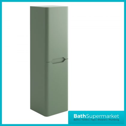 Biella Green Wall Mounted Tall Boy Storage Cabinet Unit 1400mm