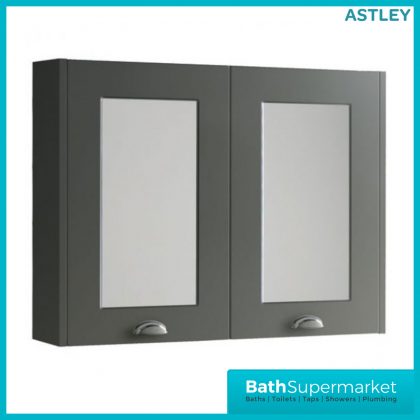 Buckingham Traditional Matt Grey 2 Door Bathroom Mirror Cabinet 800mm