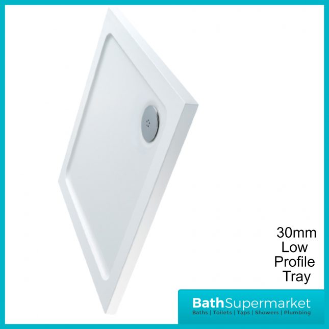 Shires White Square Shower Tray 900mm x 900mm With Chrome Waste